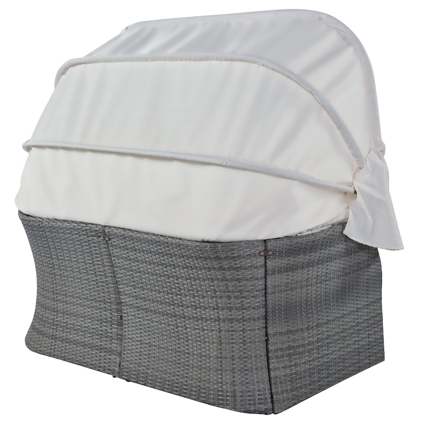 Outdoor Patio Furniture Set Sunbed with Retractable Canopy
