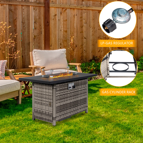 Gas Fire Pit Table with Volcanic Stone