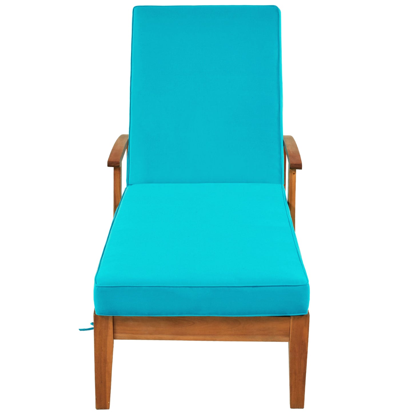Outdoor Solid Wood 78.8" Chaise Lounge Patio Reclining Daybed with Cushion; Set of 2