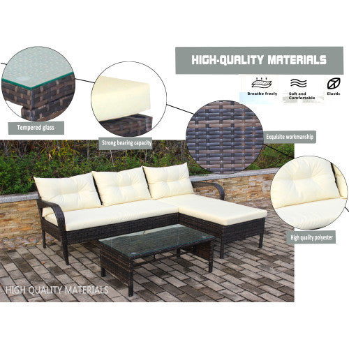 Outdoor Patio Furniture 3 piece Conversation set