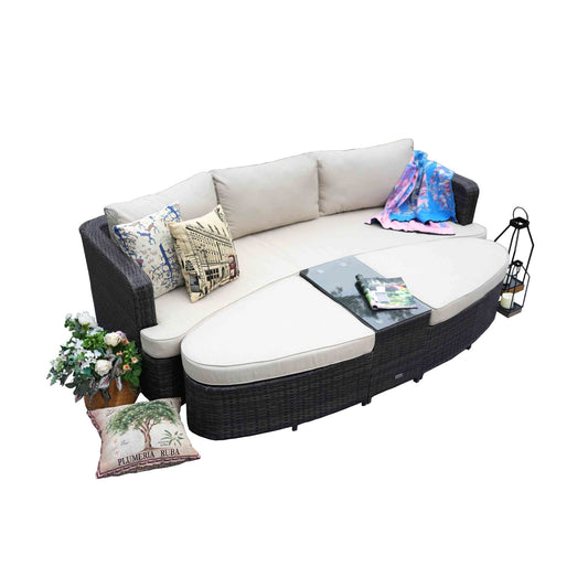 4-PC Outdoor Wicker Patio Furniture Sofa
