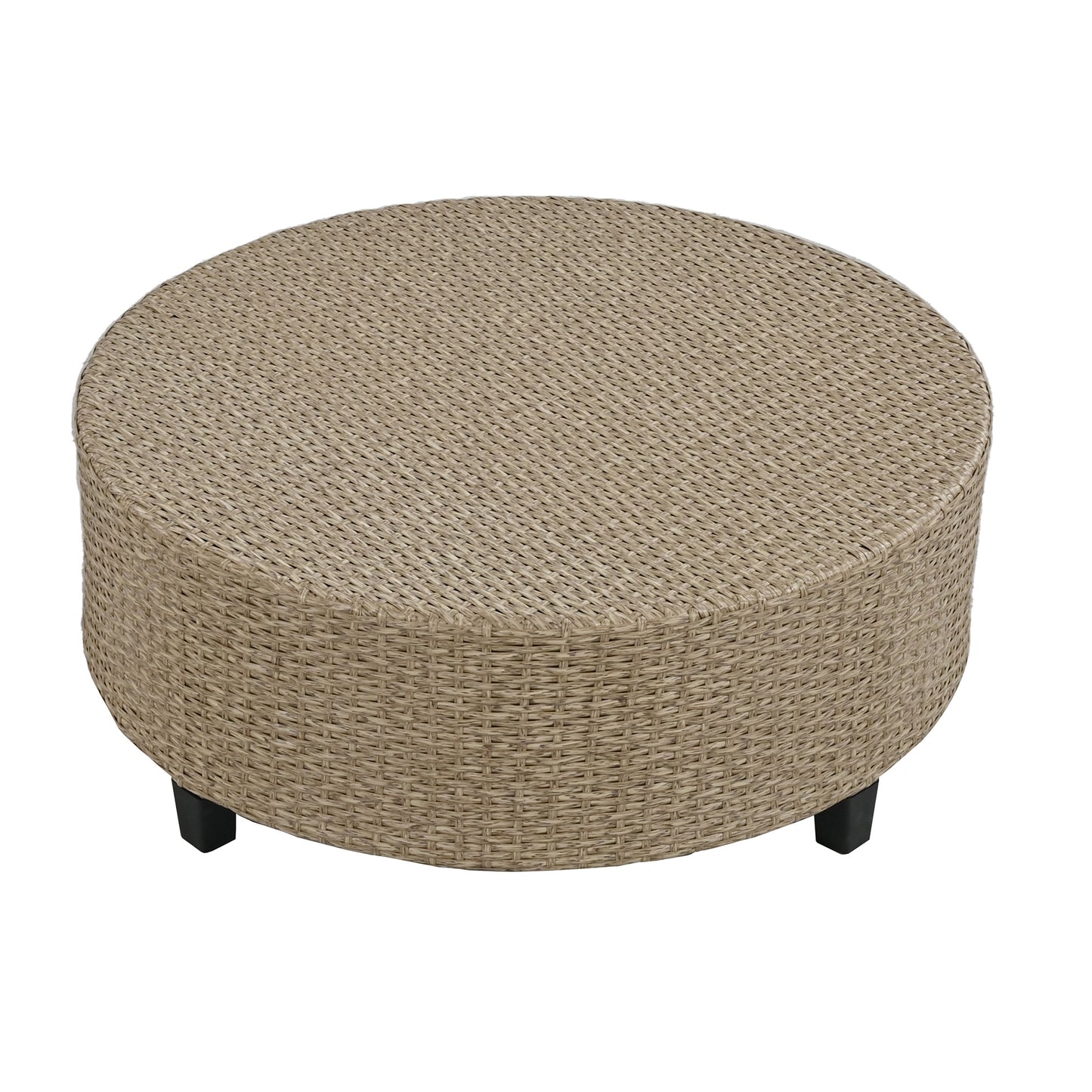 HDPE Rattan 6-Person Fan-shaped Suit with Cushions and Table