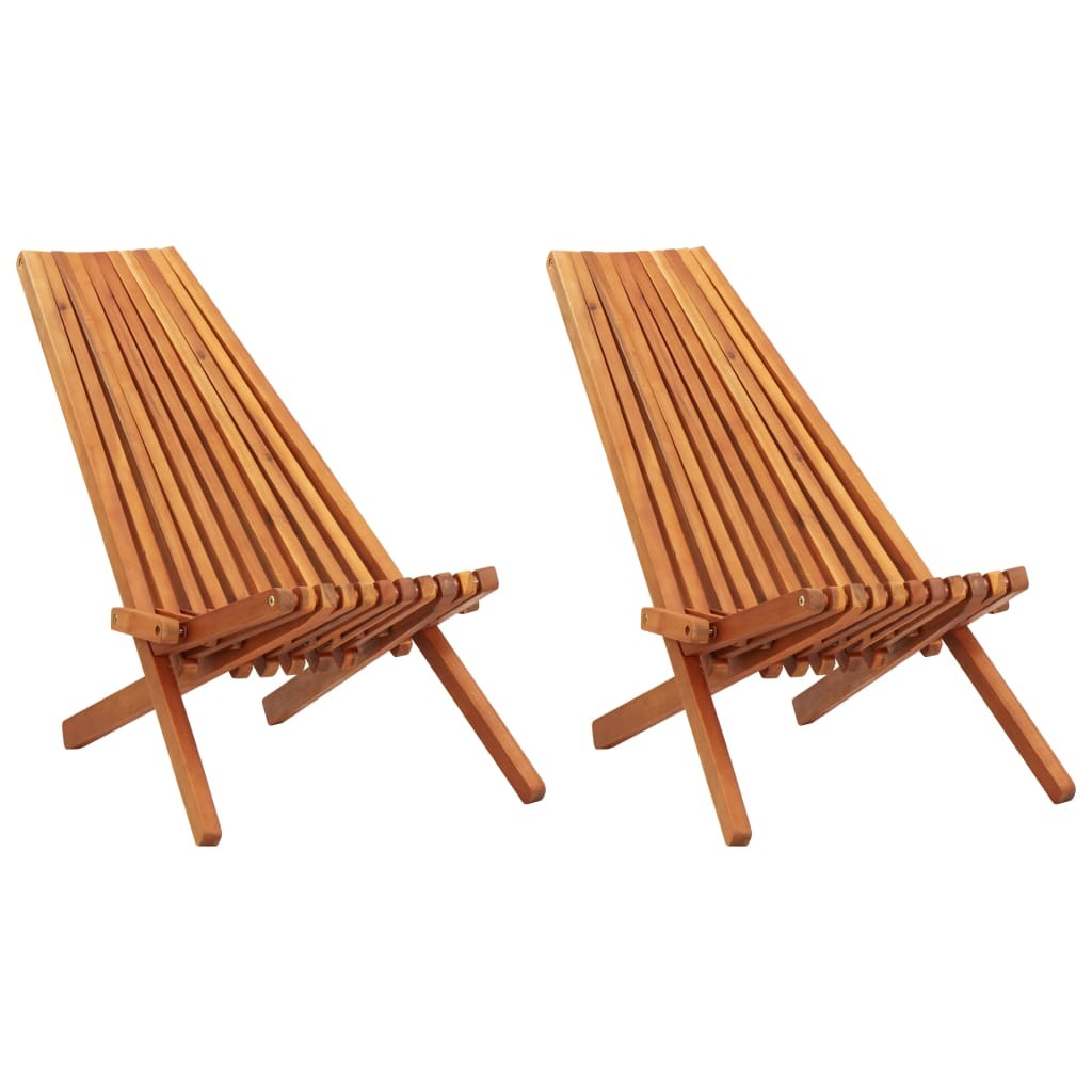 Acacia Wood Folding Patio Chairs l 2 pcs