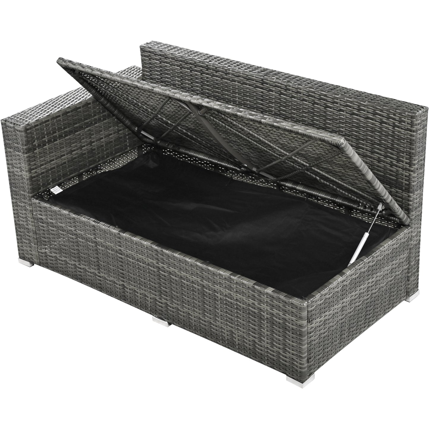 6-Piece All Weather PE Rattan Sofa Set with Pillows and Cushions
