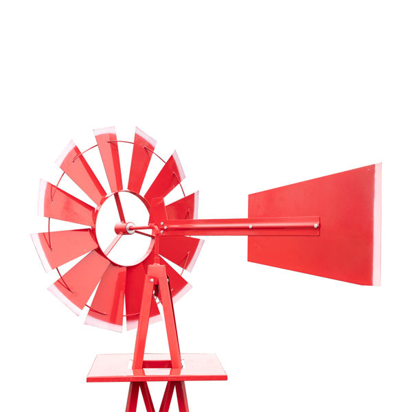 8FT Garden Windmill Red